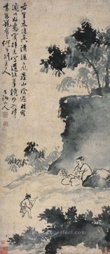 王羲之 ガチョウを捕まえる古い中国の墨 Oil Paintings